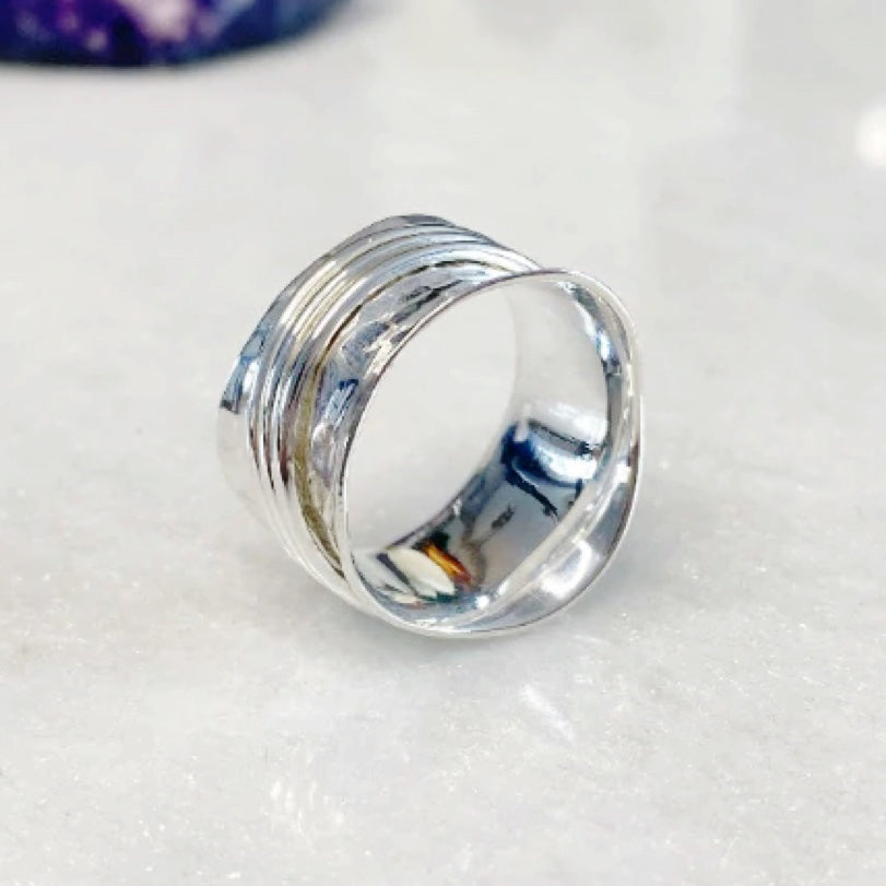 925 Sterling Silver Spinner Ring Boho Fidget Thumb Band Designer Handmade  SSJ14 | eBay